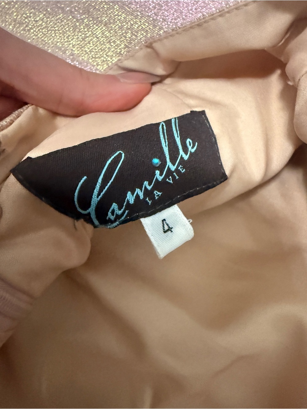 Camilla Iridescent Pink and Gold Slip Maxi Dress - Picture 4 of 6
